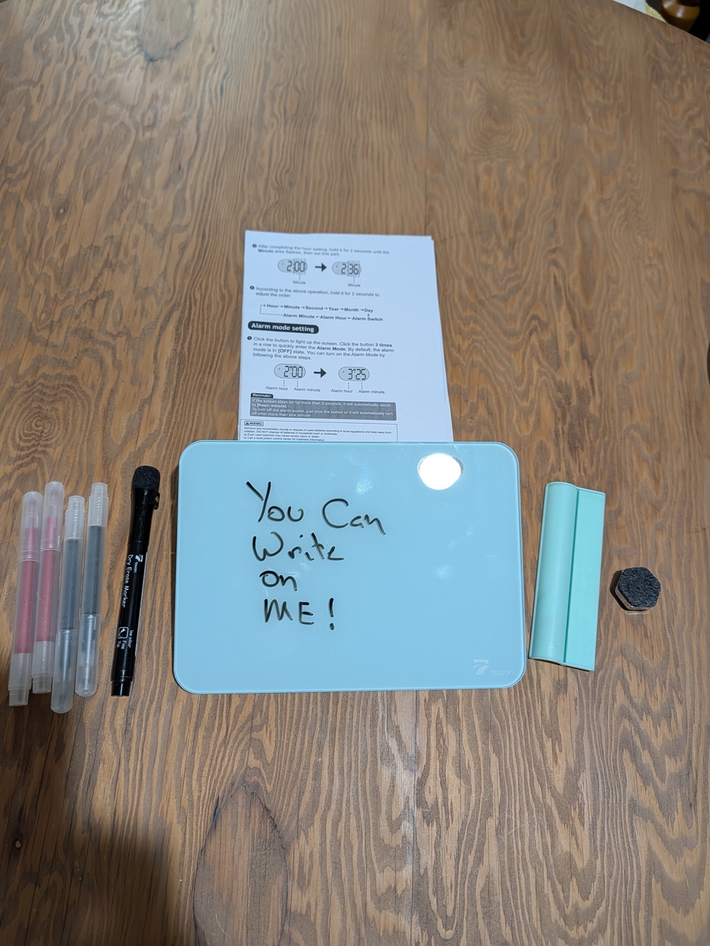 Light Blue Glass Writing Tablet with Erasable Surface - Unknown Brand